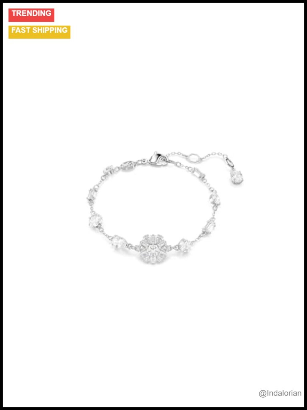 Swarovski Idyllia Crystal Snowflake Bangle Bracelet Rhodium